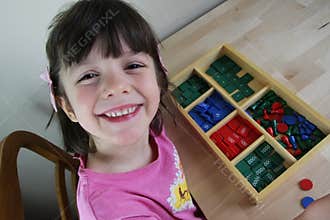 Montessori puzzle. Preschool.