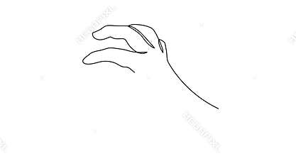 Hand hold musical treble clef one line art animation, hand drawn continuous contour motion.