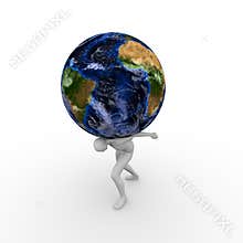 man with world on his back