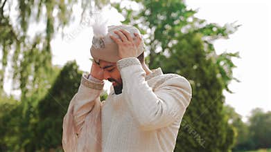 Inside the Indian wedding, the bridegroom brides together and worships the lord. Happy Indian groom handsome portrait