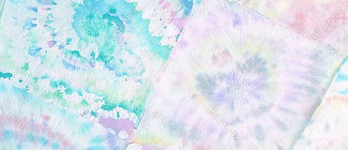 Tie and Dye Texture. Ethnic Pattern. Flowers Ornament. Multicolor Mottled Borders. Graphic Bohemian Tile.
