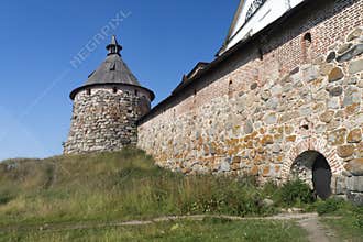Fortress wall and observation tower of Solovetsky Monastery