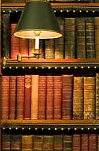 Lots of old books in a library