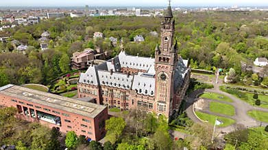 Building of International Court of Justice in Den Haag, Holland. Netherlands