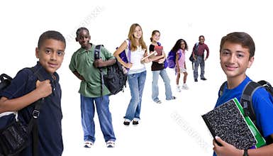 Group of school kids