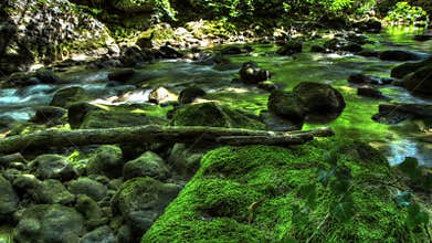 HDR Time Lapse Stream Of Water In Nature