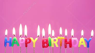 Colorful Happy birthday candles