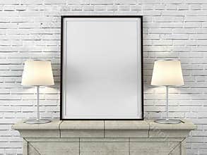 Wooden picture frame with lamps