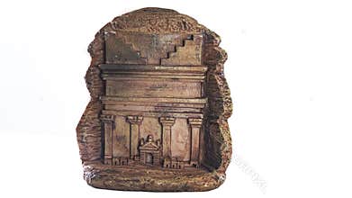 miniature. resin sculpture of al farid palace. madain saleh. located in al ula. saudi arabia.