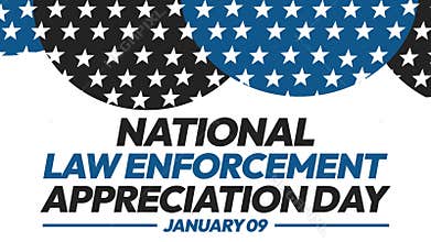 National Law Enforcement Apperciation Day Wallpaper with patriotic color and typography. Patriotic apperciation backdrop