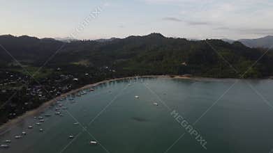 Philippine Paradise: Aerial Drone Views of Stunning Sunsets, Sunrises, and Tropical Beaches with Palm Trees