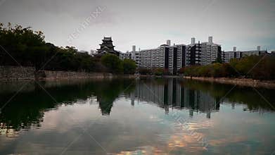 Hiroshima castle in winter season