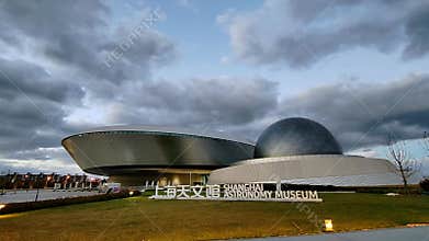 Scenery of Lingang Planetarium in Pudong, Shanghai, China
