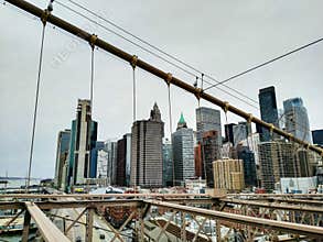 Brooklyn Bridge city skyline