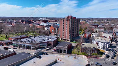 Salem city center aerial view, MA, USA