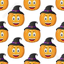 Halloween Cartoon Pumpkin Seamless