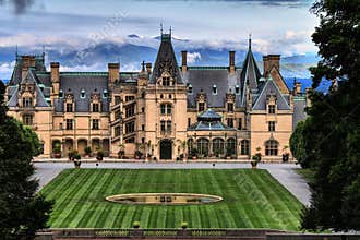 Biltmore House in Foreground of Blue Ridge Mountians