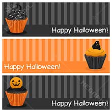Halloween Cupcake Horizontal Banners