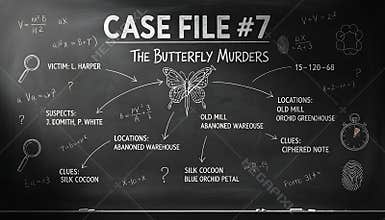 Case File 7 the Butterfly Murders Chalkboard