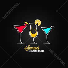Cocktail summer party design menu background