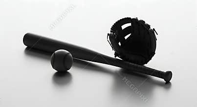 Minimalist 3D Render of Baseball Equipment
