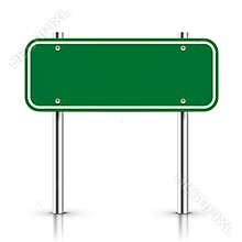 3d vector blank green traffic road sign