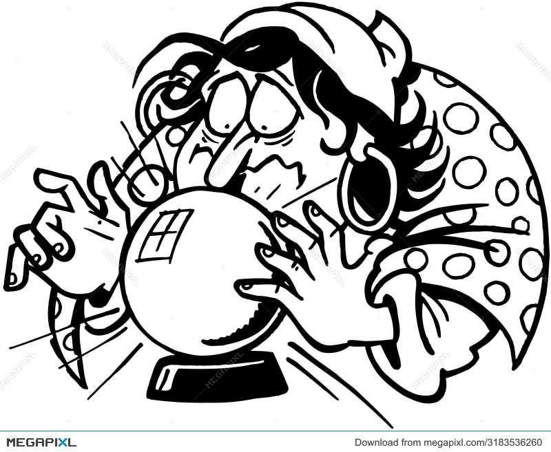 Fortune Teller Cartoon Design Vector Clipart Illustration 3183536260