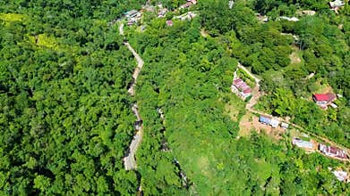 Drone Aerial View of a Mountain Town in the Colombian Andes
