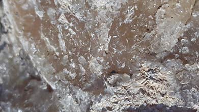 A close-up of raw natural crystal rock captures each distinctive formation