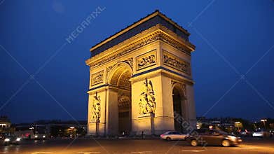 Arc de Triomphe in the evening