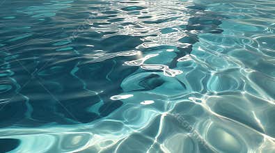 Sparkling Blue Water Surface with Sunlight Reflections