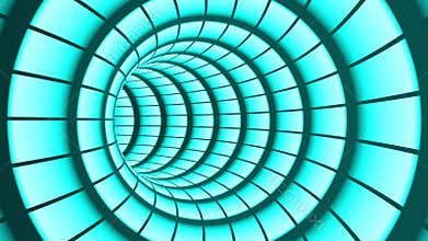 Grid 3D Volumetric Tunnel Seamless Loop Color Teal