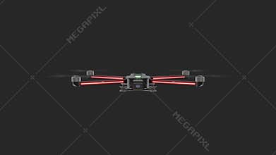 Flying quadcopter drone with integrated camera system