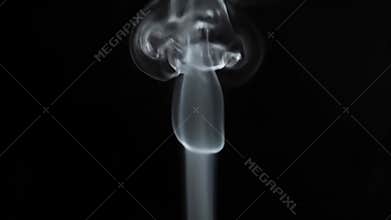 Abstract White Smoke Rising on Black Backdrop for Visual Effects or Motion Graphics Designs and Creative Video Projects