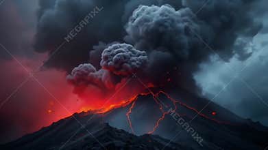 Dramatic Volcanic Eruption - 4K Natural Disaster Scene for Documentaries & Sci-Fi VFX