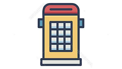 Creative Telephone Booth Icon for Communication History