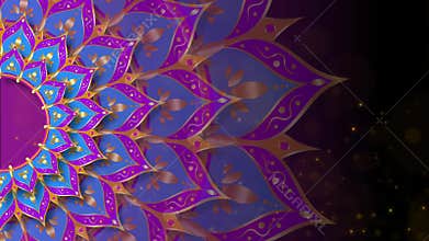 Animation of rangoli flowers Luxury mandalas with gold arabesque pattern Arabic or Indian style. Motion Graphics Video