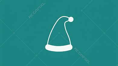 Simple Christmas Hat Illustrations on a Teal Background for Holiday Season