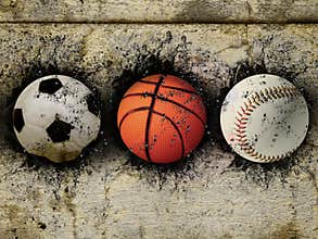 Basketball, baseball and soccer