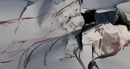 a metal part of a car damaged during a road accident