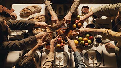 Celebrate togetherness and joy at a festive dinner with loved ones as good food brings everyone closer in this warm setting