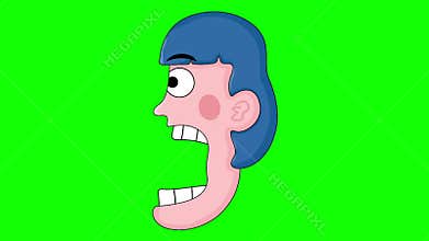 Chewing Food Motion Blue Boy – Cartoon Face Animation