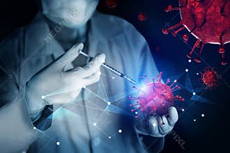 Coronavirus COVID-19 medical test vaccine research and development concept