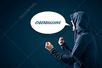 Cyberbullying problem concept