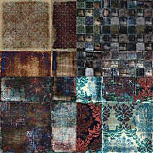 Vintage Floral Grunge Bohemian Tapestry Scrapbook Background