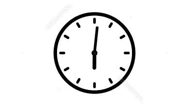 Clock Animation in 12 Hour Loop animation with optional luma matte. Alpha Luma Matte included.