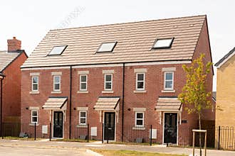 New build homes in a housing estate development. UK