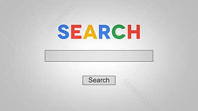 Blank internet browser search bar. cursor click search button