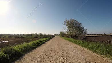 Point of view shot of riding a bicycle
