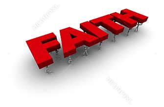 Team of People Carrying 'FAITH'